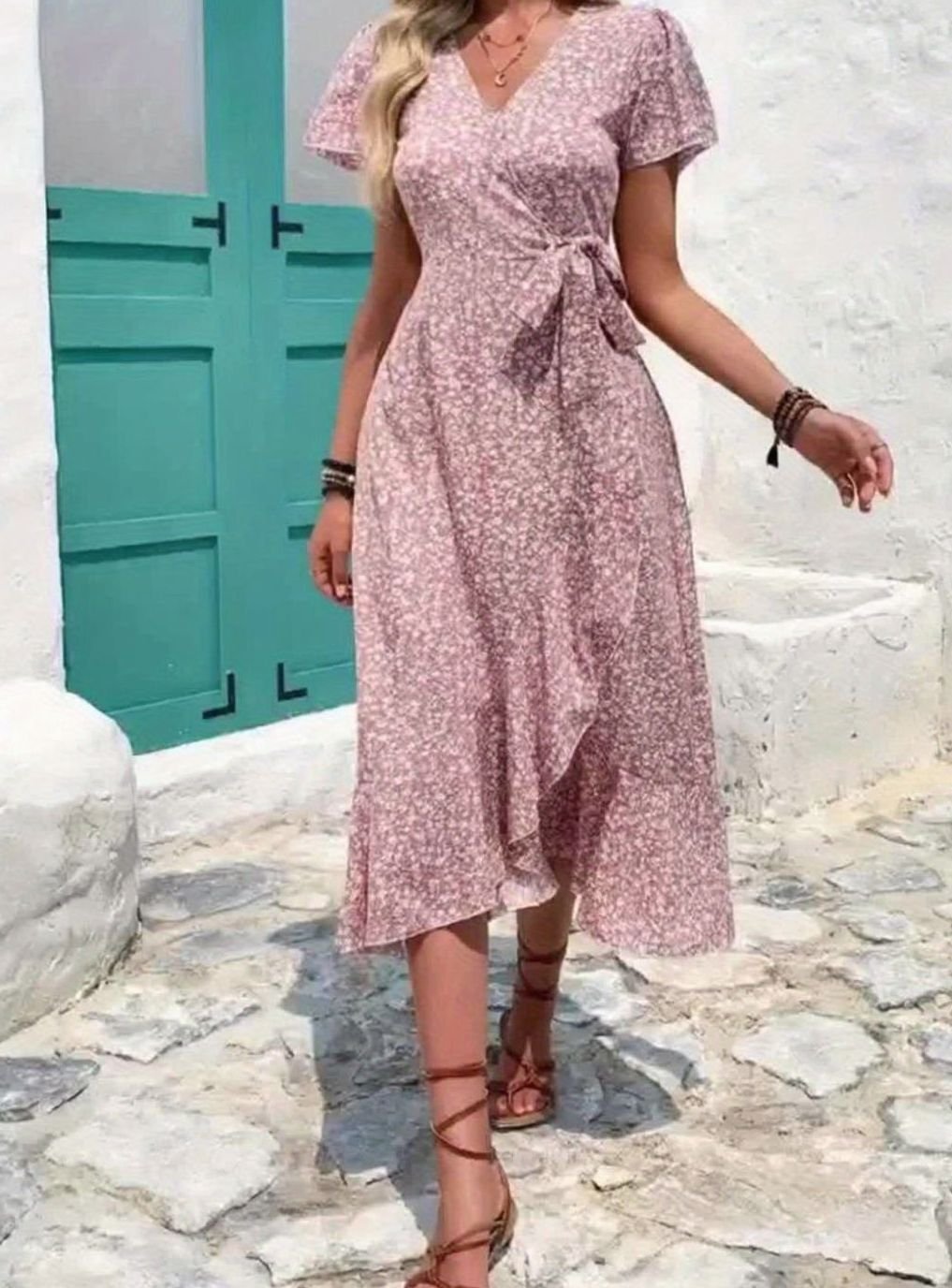 Hazel | Wrap Ruffle V-Neck Women Party Dress
