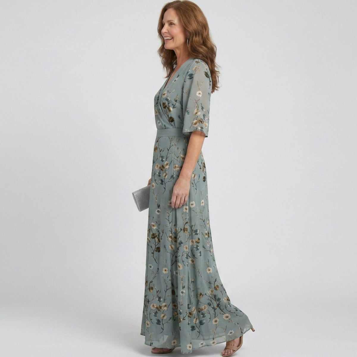 June | Flowy Wrap Floral Maxi Dress for Spring
