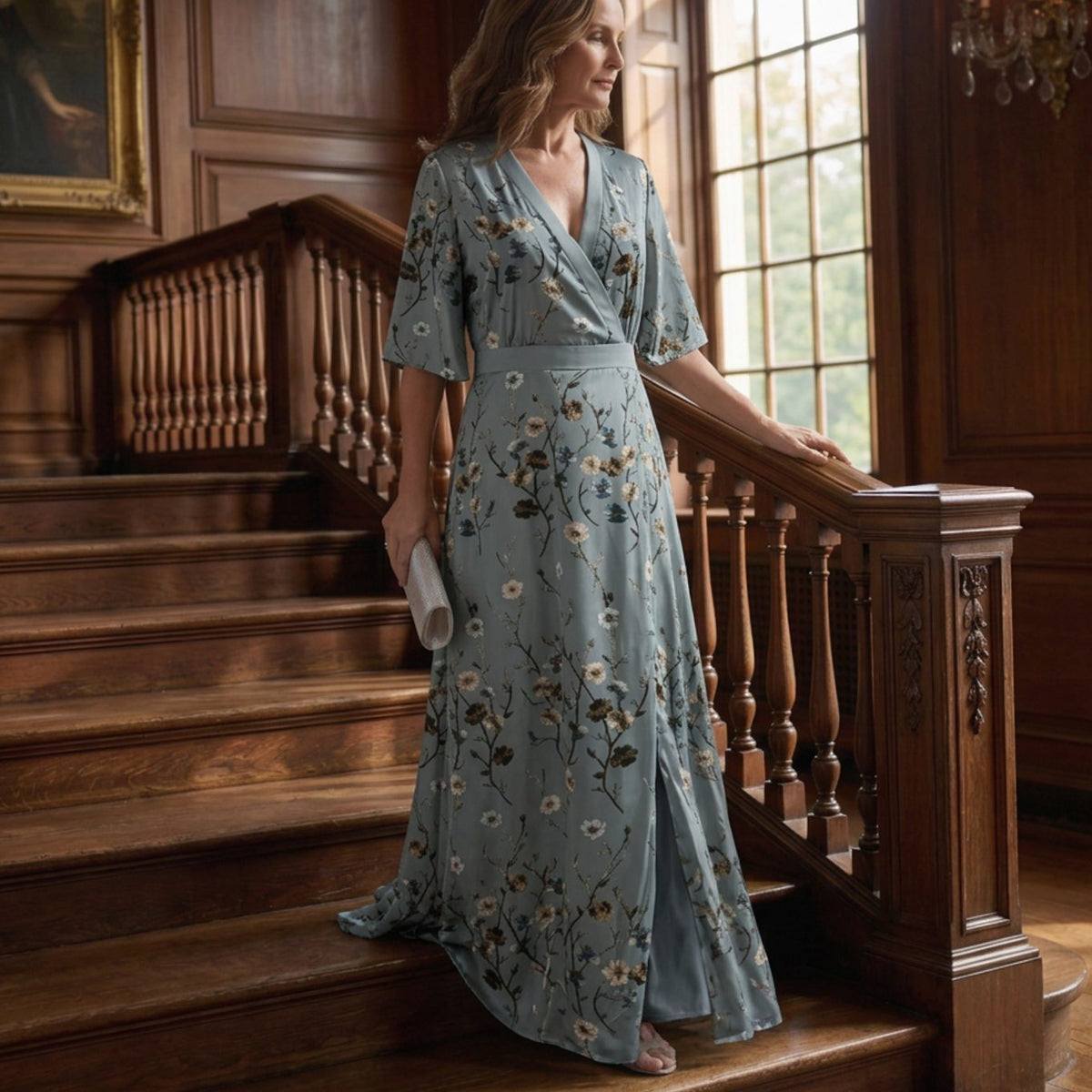 June | Flowy Wrap Floral Maxi Dress for Spring