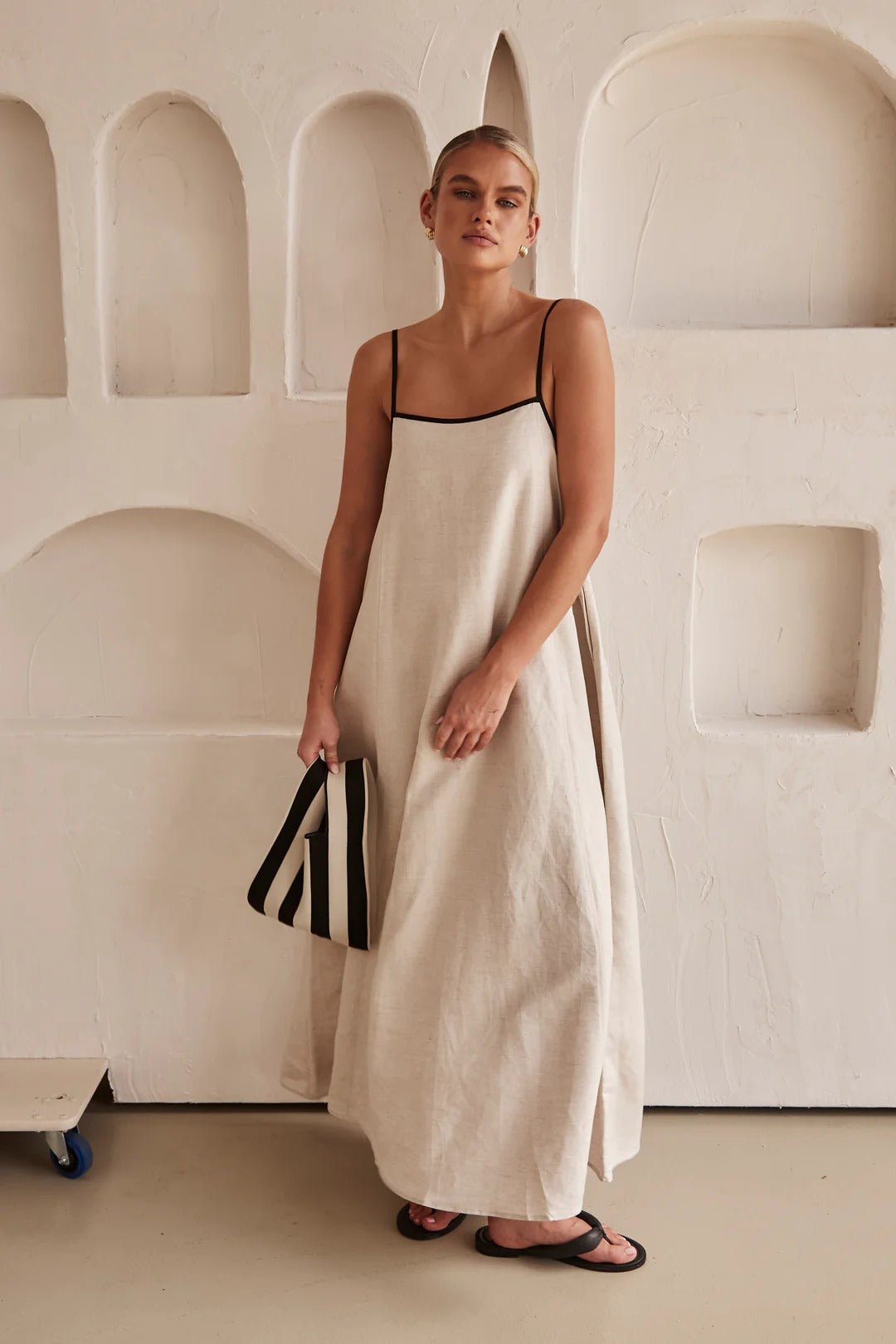 Georgia | Linen Adjustable-Strap Women Party Dress for Summer