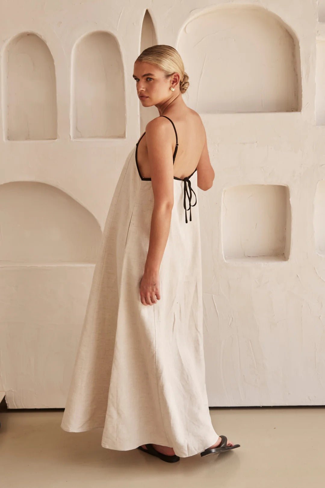 Georgia | Linen Adjustable-Strap Women Party Dress for Summer