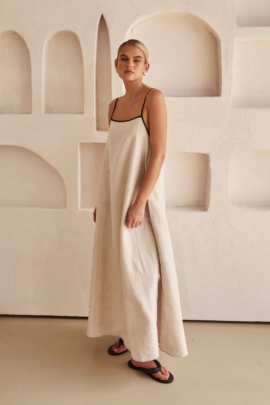 Georgia | Linen Adjustable-Strap Women Party Dress for Summer