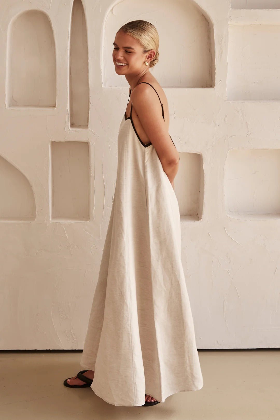 Georgia | Linen Adjustable-Strap Women Party Dress for Summer
