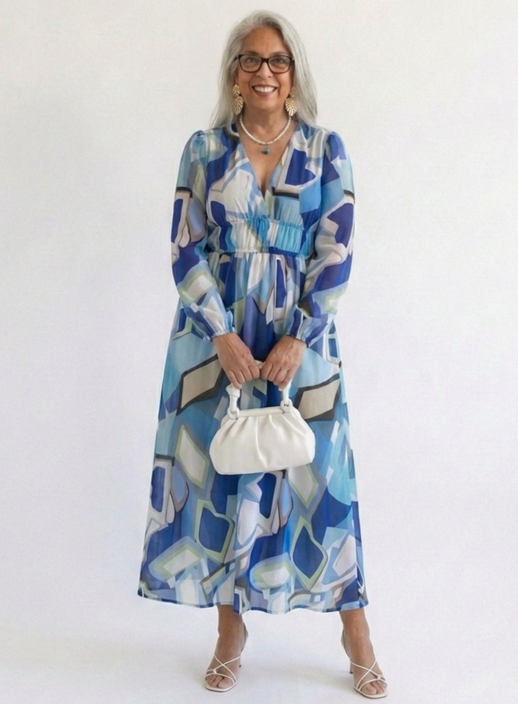 Adeline | Tiered Chiffon Long-Sleeve Maxi Dress for Spring