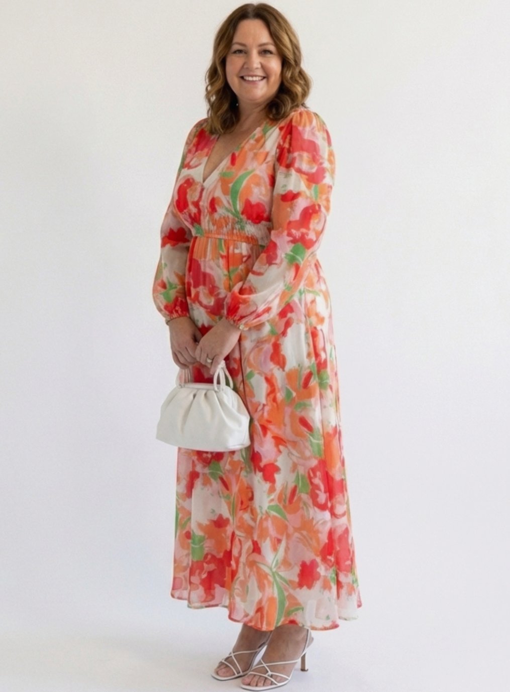 Adeline | Tiered Chiffon Long-Sleeve Maxi Dress for Spring
