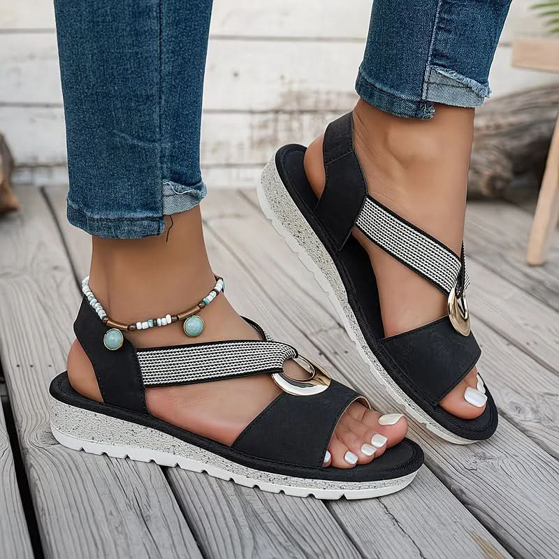 Nadia | Ring-Buckle Platform Women Summer Sandals