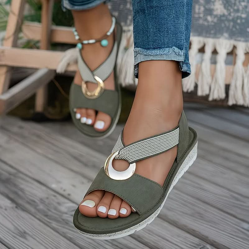 Nadia | Ring-Buckle Platform Women Summer Sandals