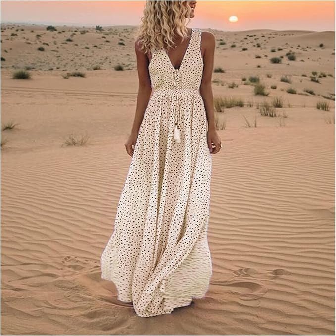 Cecily | Polka Dot Boho Maxi Women Party Dress