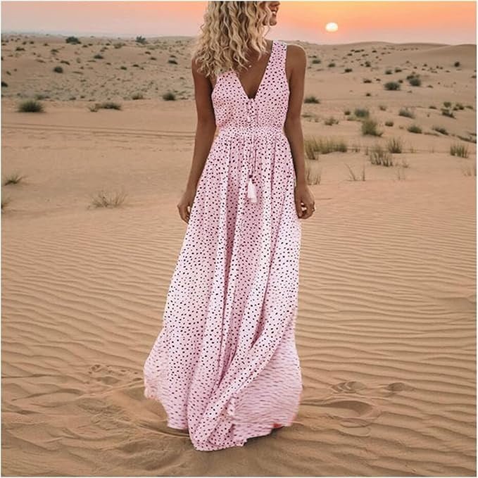 Cecily | Polka Dot Boho Maxi Women Party Dress