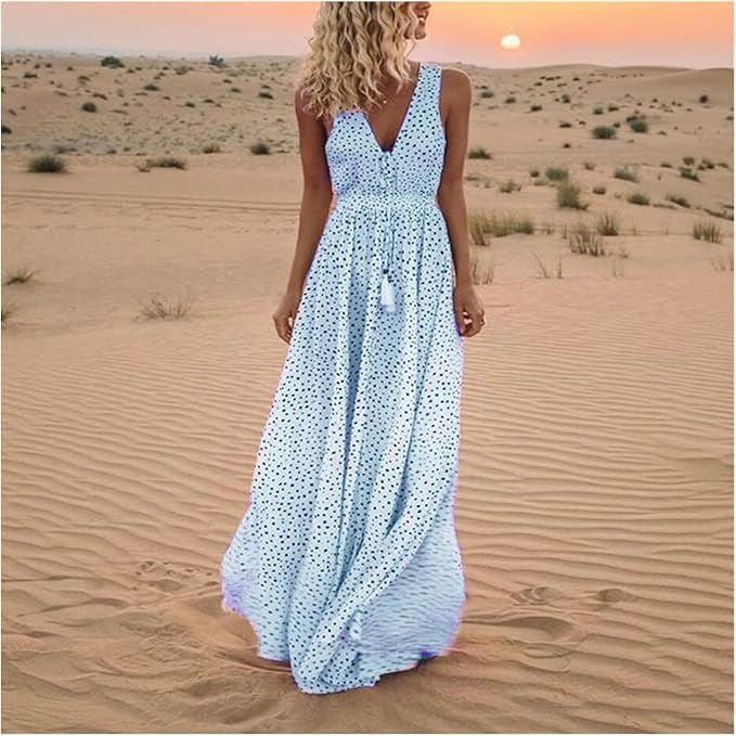 Cecily | Polka Dot Boho Maxi Women Party Dress