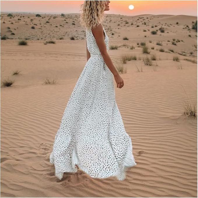 Cecily | Polka Dot Boho Maxi Women Party Dress