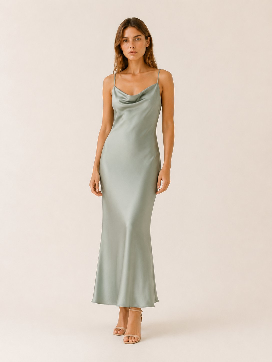 Faye | Satin Cowl-Neck Women Party Dress