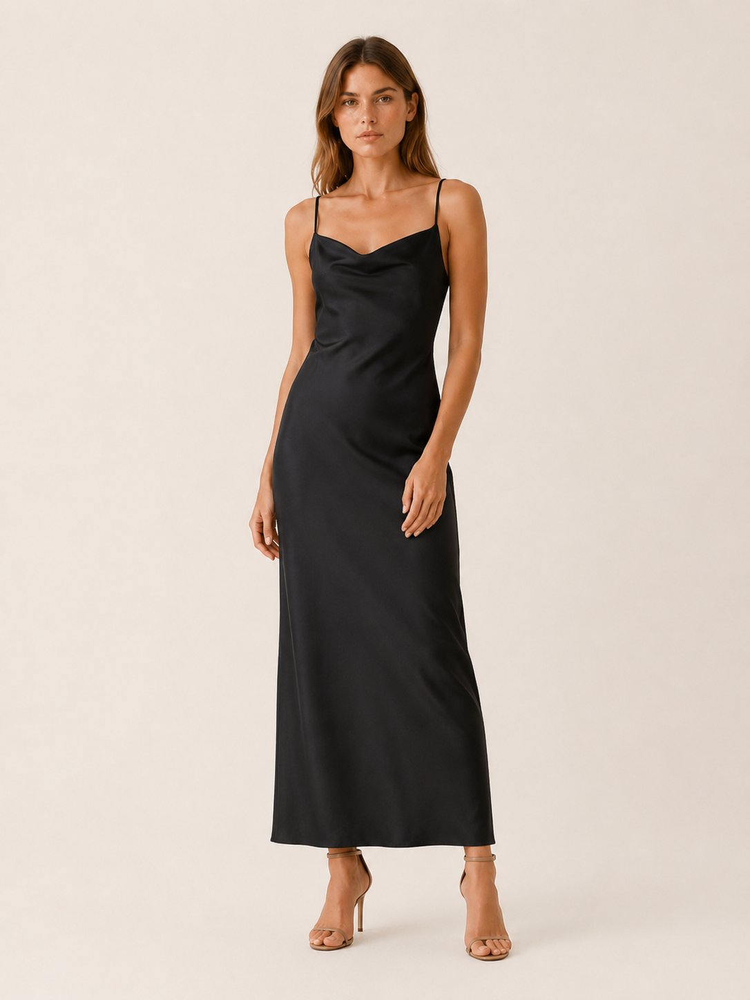 Faye | Satin Cowl-Neck Women Party Dress