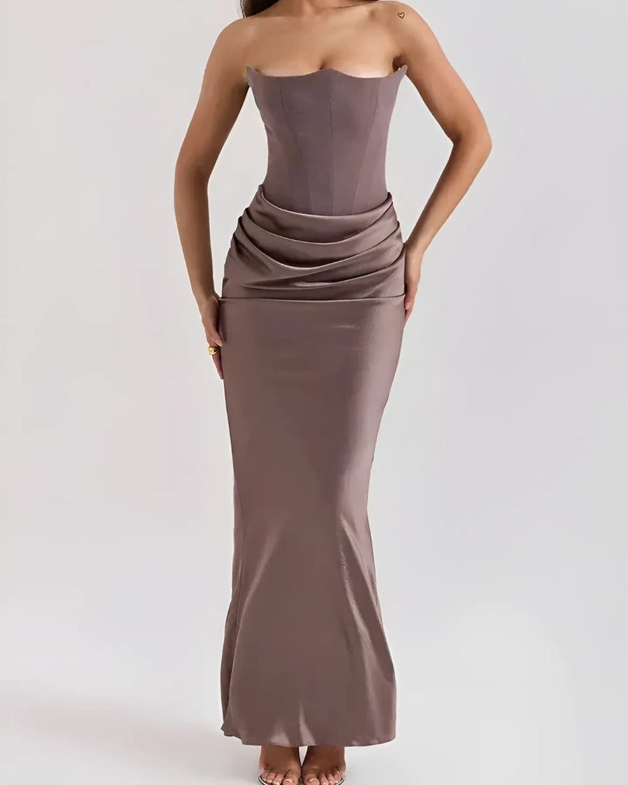 Bronte | Draped Satin Corset Women Party Dress