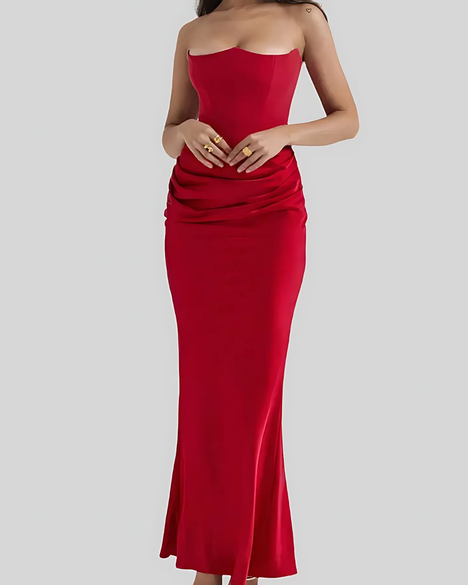 Bronte | Draped Satin Corset Women Party Dress