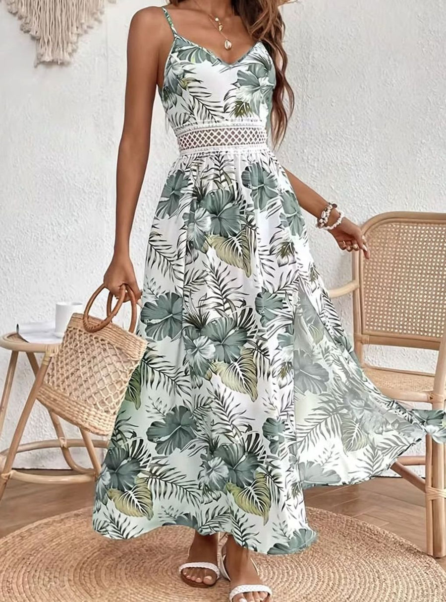 Evie | Tropical Print Side-Split Women Party Dress for Summer