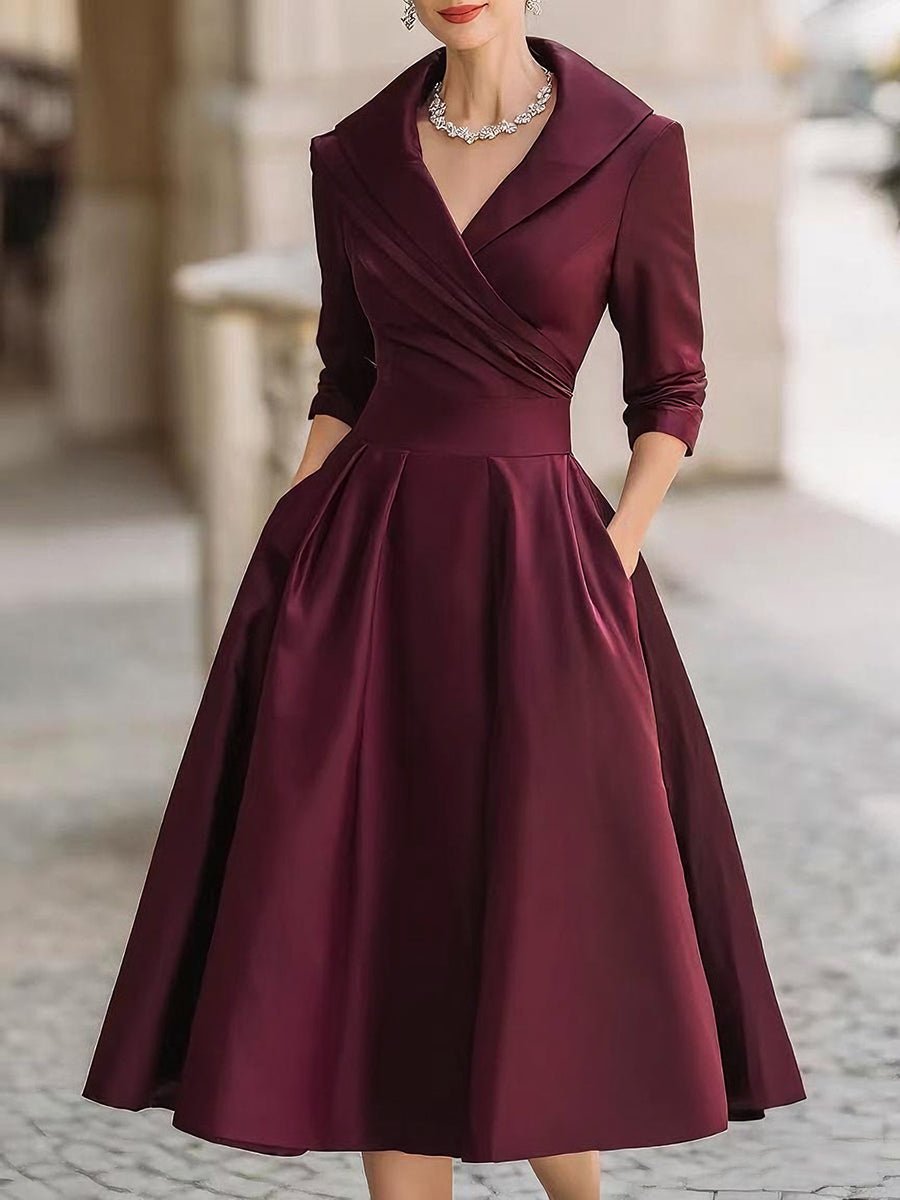 Delphine | Vintage A-Line Wrap Women Party Dress